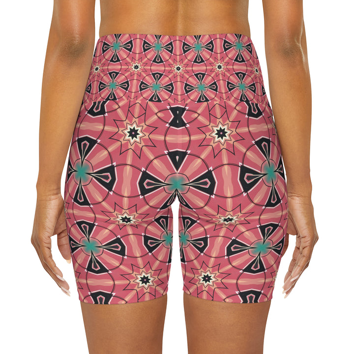 High Waisted Yoga Shorts - Mystic Circles