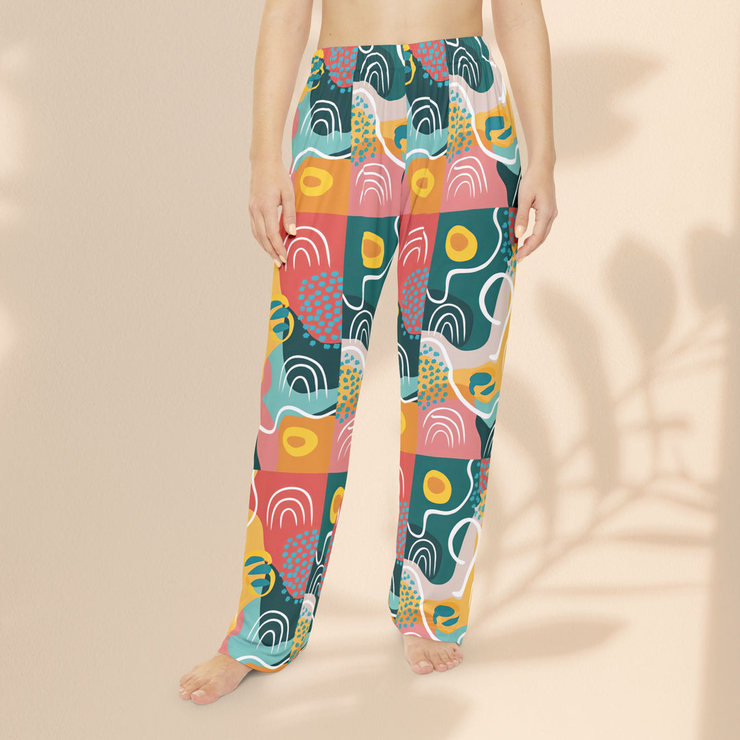 Abstract Colorblock Women's Pajama Pants — Cozy Lounge Bottoms