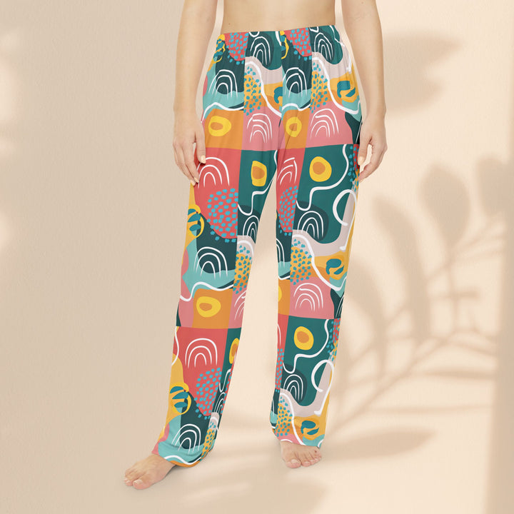 Abstract Colorblock Women's Pajama Pants — Cozy Lounge Bottoms