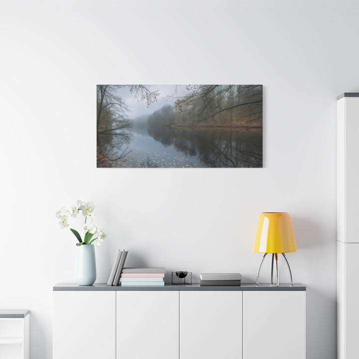 Foggy River Landscape Canvas Print – Nature Wall Art