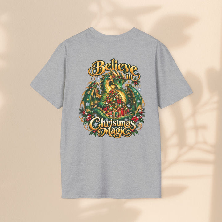 Believe in Christmas Magic T-Shirt – Festive Dragon Holiday Tee