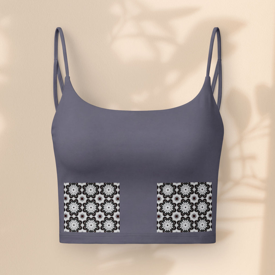 Women's Luxe Bra — Black & White Floral Bra Top