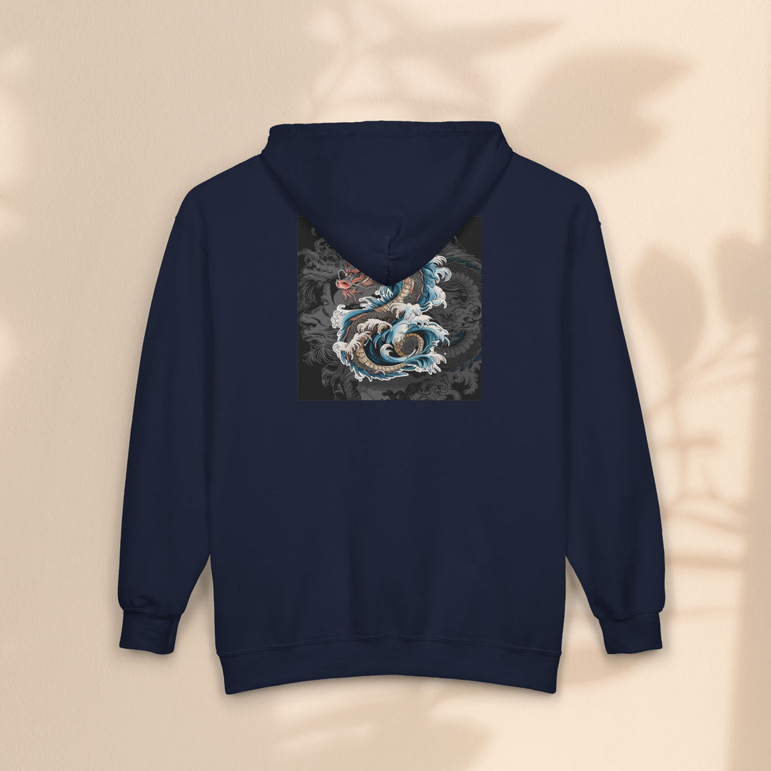 Dragon Wave Zip Hoodie - Unisex Heavy Blend Zip Up