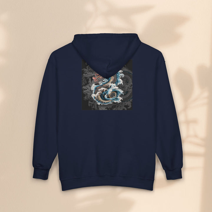 Dragon Wave Zip Hoodie - Unisex Heavy Blend Zip Up