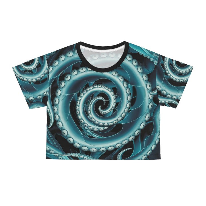 Octopus Twist Crop Tee, Unique Gift, Festival Fashion, Casual Daily Wear