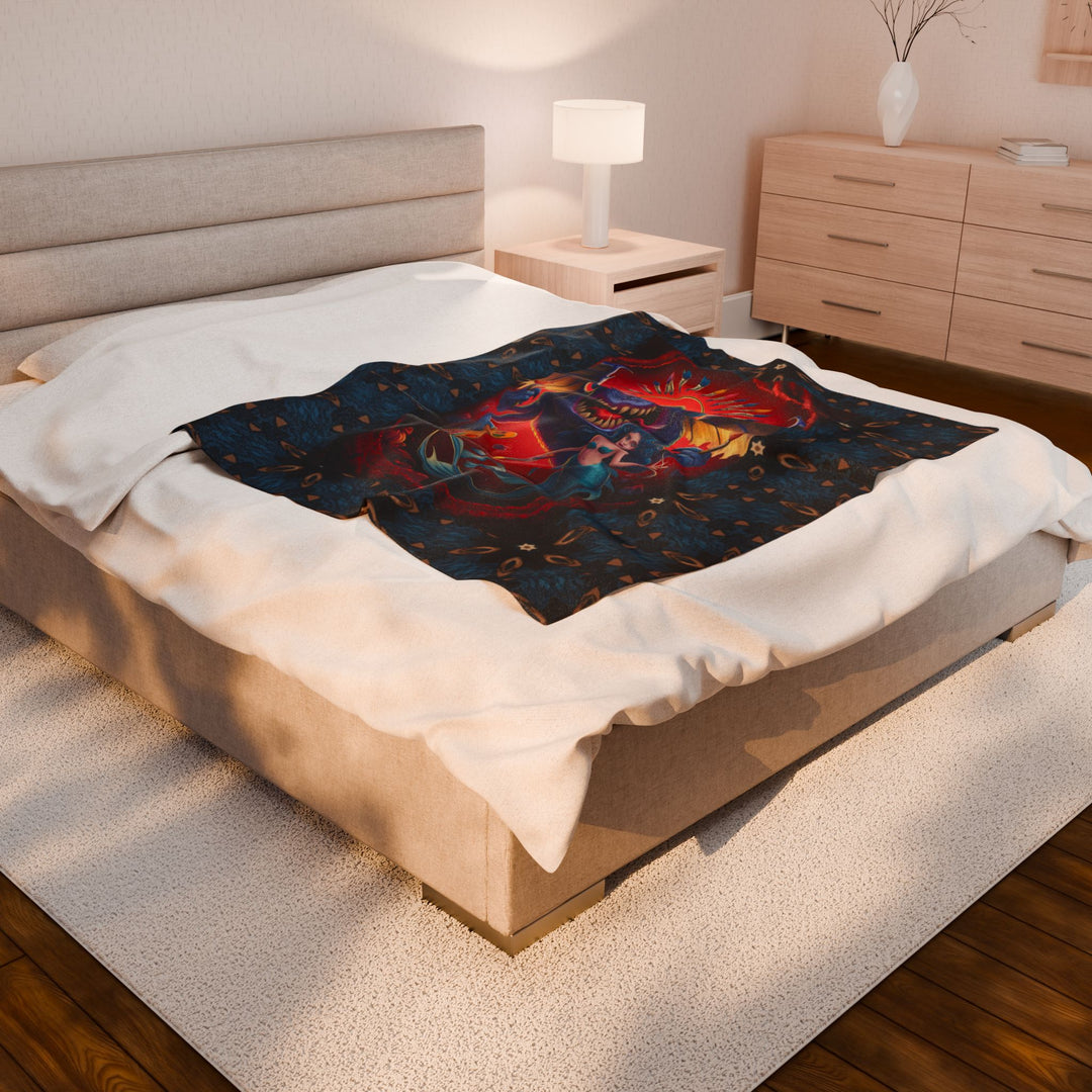 Velveteen Plush Blanket - One Eyed Mermaid Artist