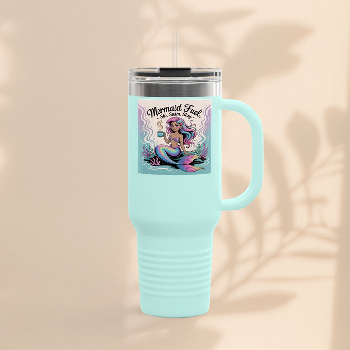Magical Mermaid Fuel Insulated Travel Mug | 40oz Fantasy Drinkware for Beach Lovers, Gifts for Her