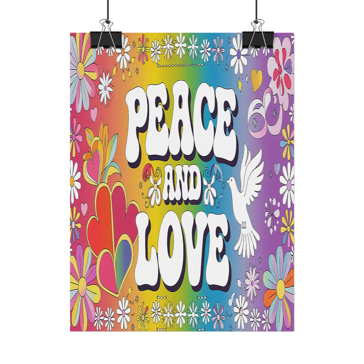 Peace and Love Rolled Posters - Colorful Floral Wall Art for Peaceful Decor