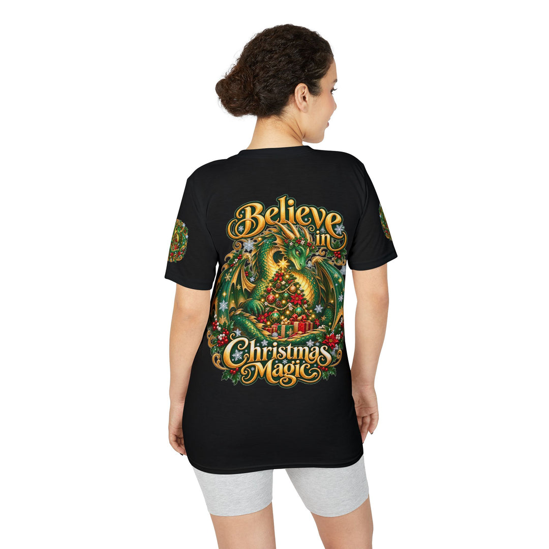 Christmas Dragon T-Shirt — "Believe in Christmas Magic" Holiday Tee