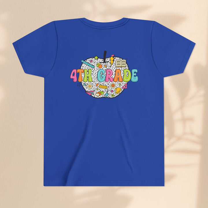 4th Grade Apple Youth T-Shirt, Fun Kids Tee, Back to School Shirt, Teacher Appreciation Gift, Colorful Youth Apparel