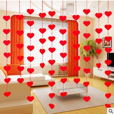 DIY Heart and Flower Hanging Curtain