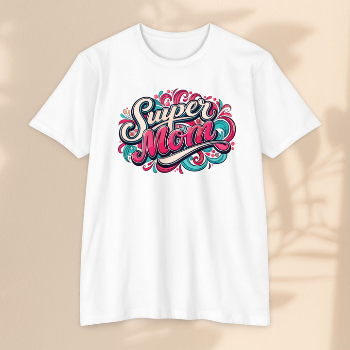 Super Mom CVC Jersey T-shirt - Colorful & Fun Design for Mother's Day and Everyday Wear