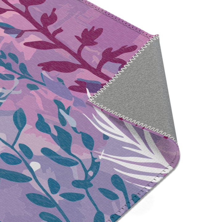 Boho Chic Area Rug - Purple Seaweed Home Decor Mat for Living Room