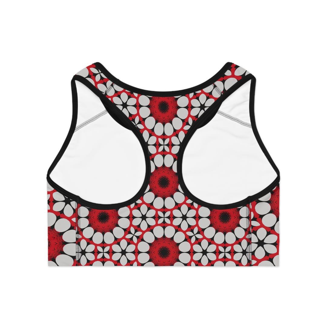 Sports Bra (AOP) - Crimson Circles