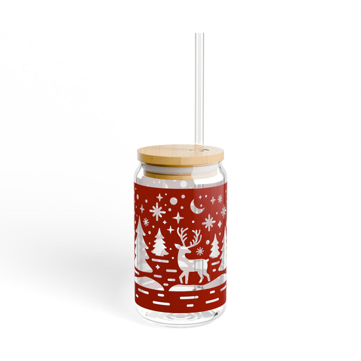 Christmas Deer Sipper Glass