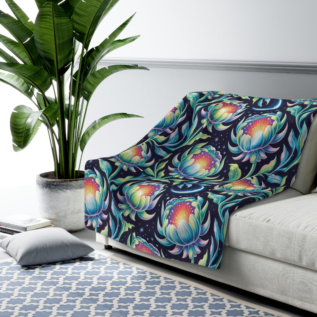 Florida Flowers Sherpa Fleece Blanket – Cozy Floral Throw for Home & Gifts