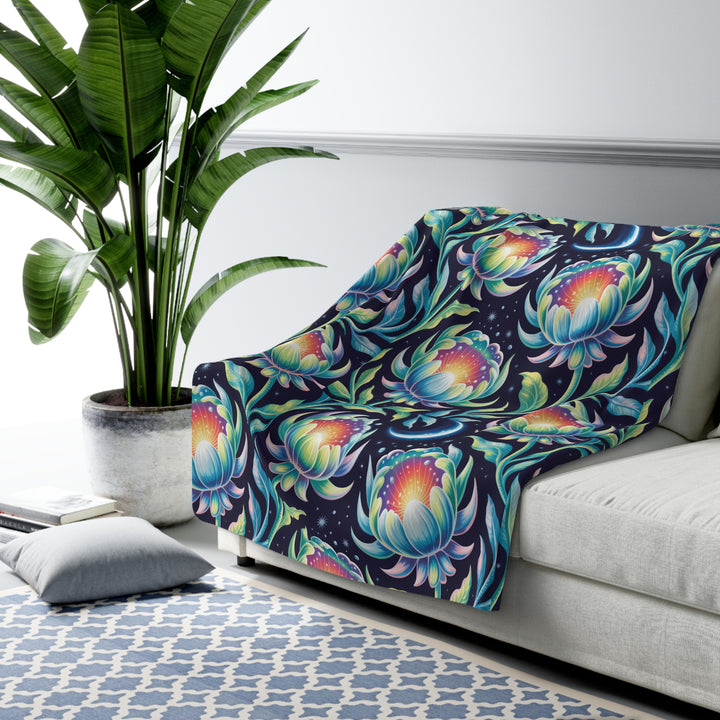 Florida Flowers Sherpa Fleece Blanket – Cozy Floral Throw for Home & Gifts