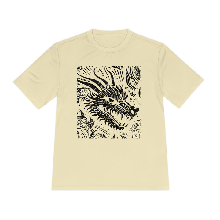 Unisex Moisture Wicking Tee - Dragon Black and White