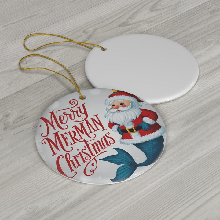 Ceramic Ornament - Merry Merman Christmas