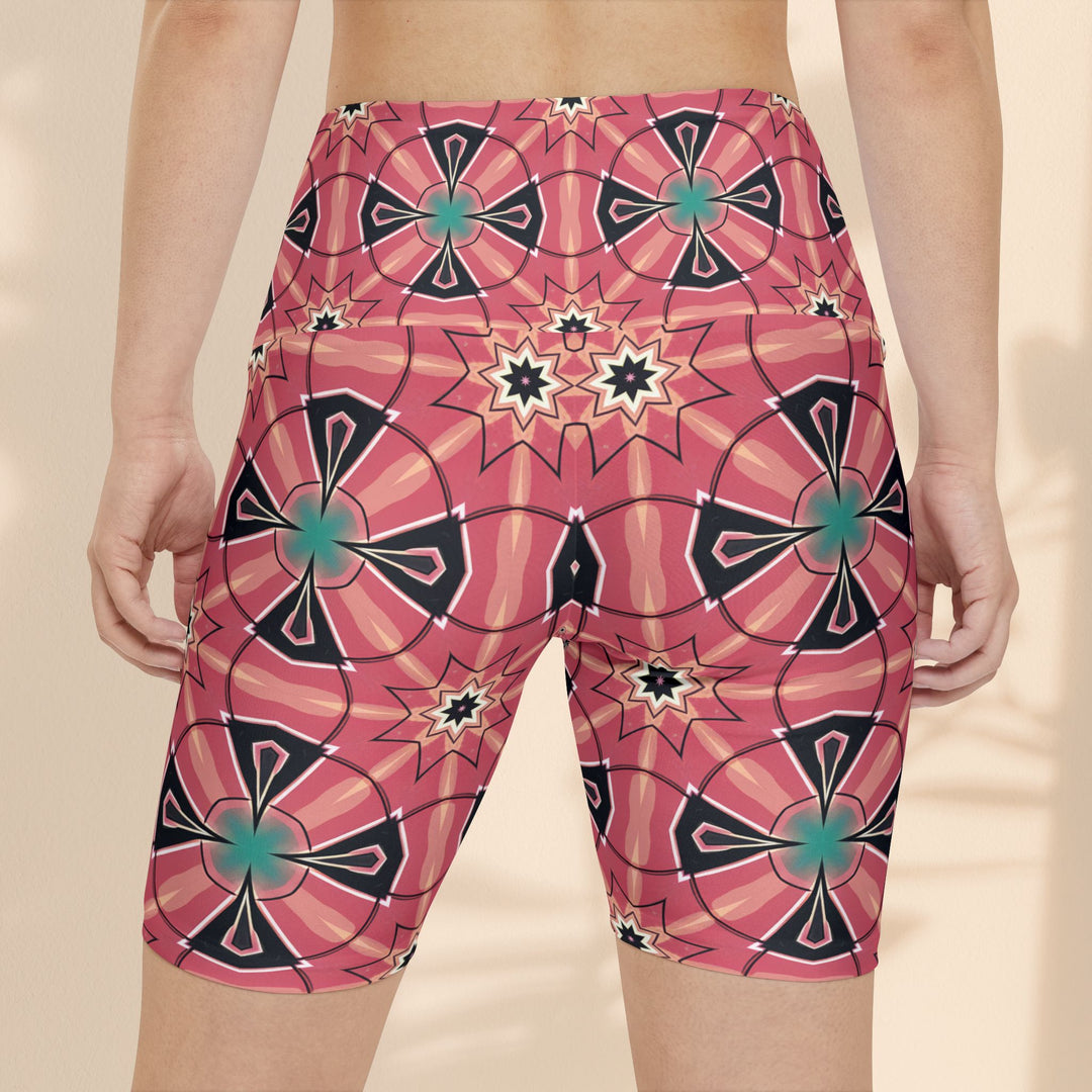 Mystic Circles Workout Shorts with Floral Pattern for Active Living