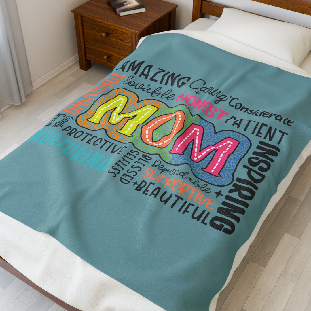 Mom Appreciation Velveteen Plush Blanket - Soft & Cozy Gift for Mother's Day