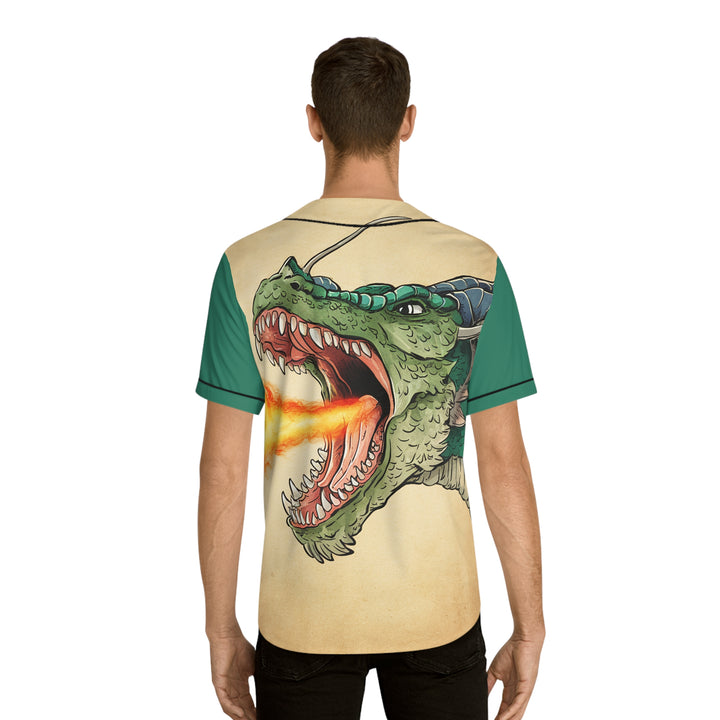 Men's Baseball Jersey - Fire Breathing Dragon