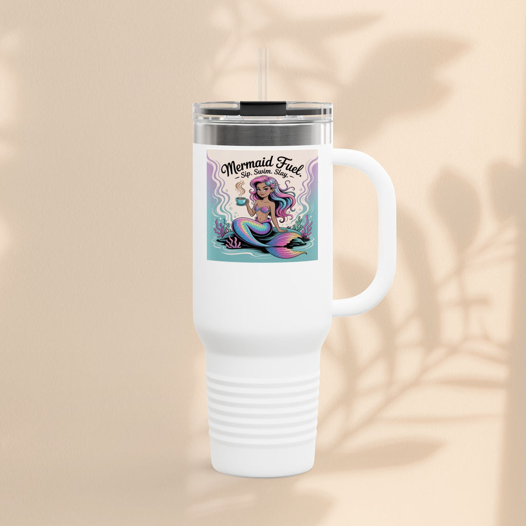 Magical Mermaid Fuel Insulated Travel Mug | 40oz Fantasy Drinkware for Beach Lovers, Gifts for Her