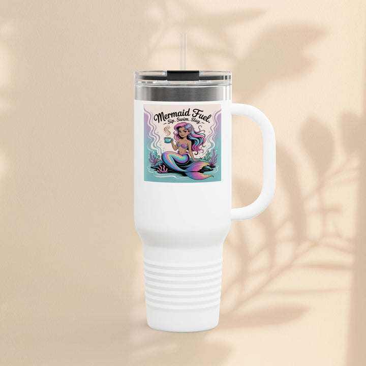 Magical Mermaid Fuel Insulated Travel Mug | 40oz Fantasy Drinkware for Beach Lovers, Gifts for Her
