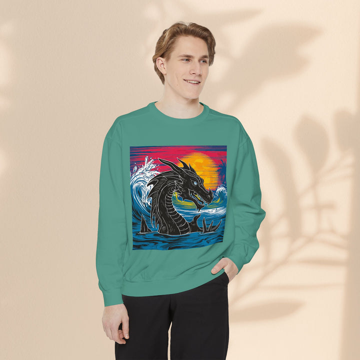 Unisex Garment-Dyed Sweatshirt - Conquering Dragon