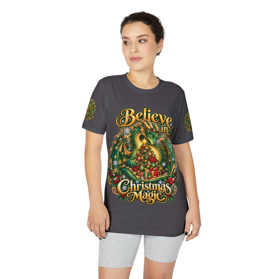 Christmas Dragon T-Shirt — "Believe in Christmas Magic" Holiday Tee
