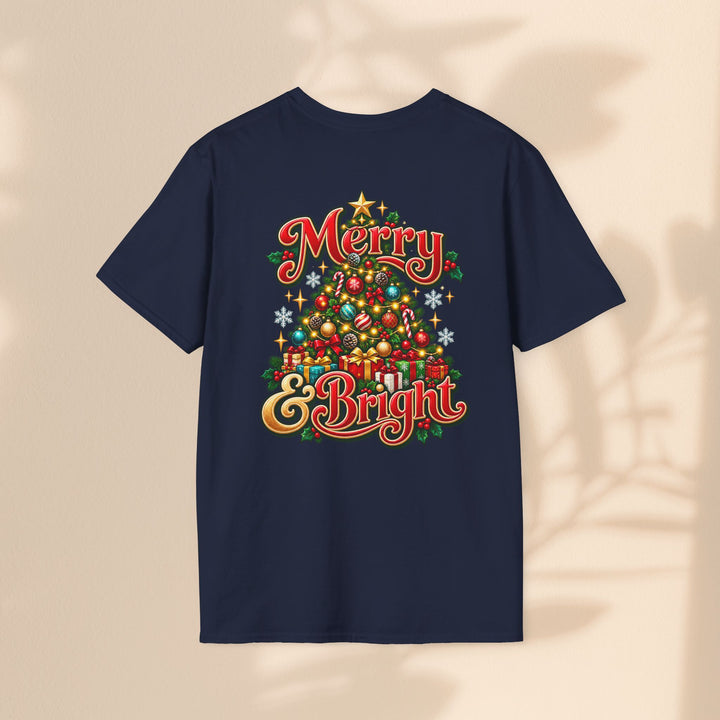 Merry & Bright Christmas T-Shirt – Festive Holiday Graphic Tee