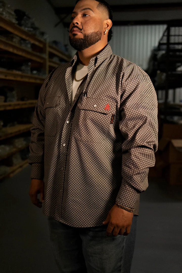 Men’s FR Pearl Snap Work Shirt – Copperhead Paisley