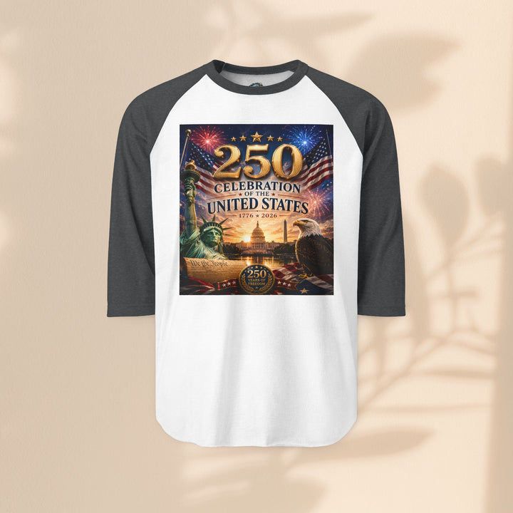 250th United States Celebration Raglan Shirt — Liberty Fireworks Anniversary Tee