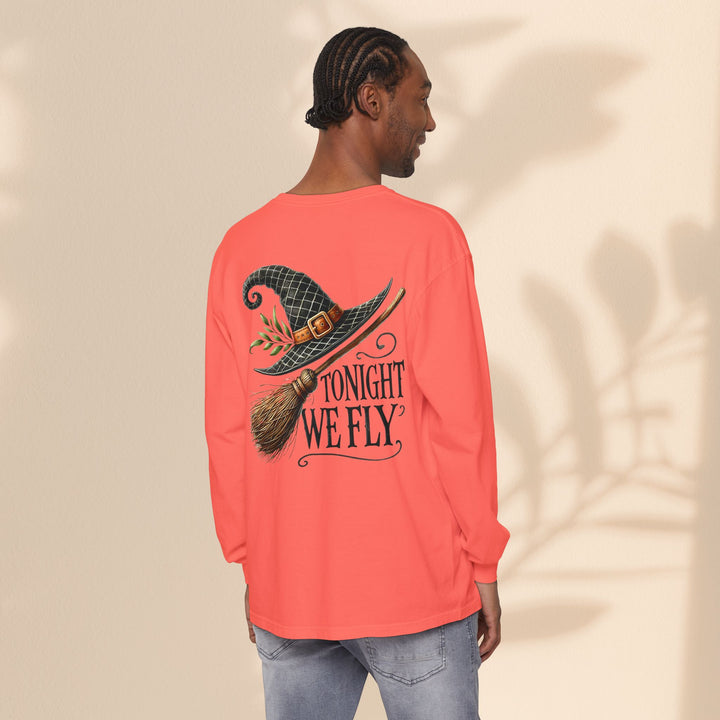 Tonight We Fly - Whimsical Witch Halloween Long Sleeve T-Shirt