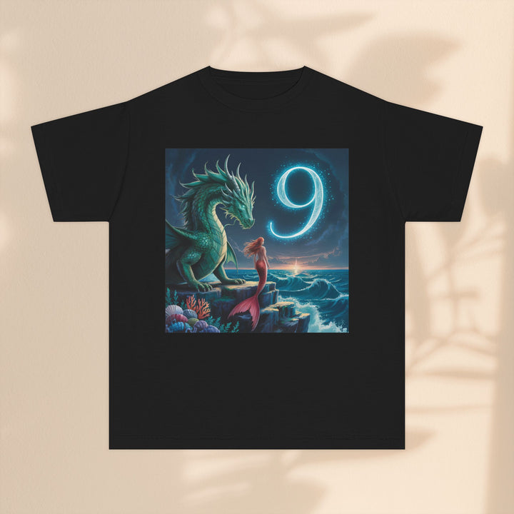 Magical Dragon Age 9 Birthday Youth Tee – Kids Midweight T-Shirt