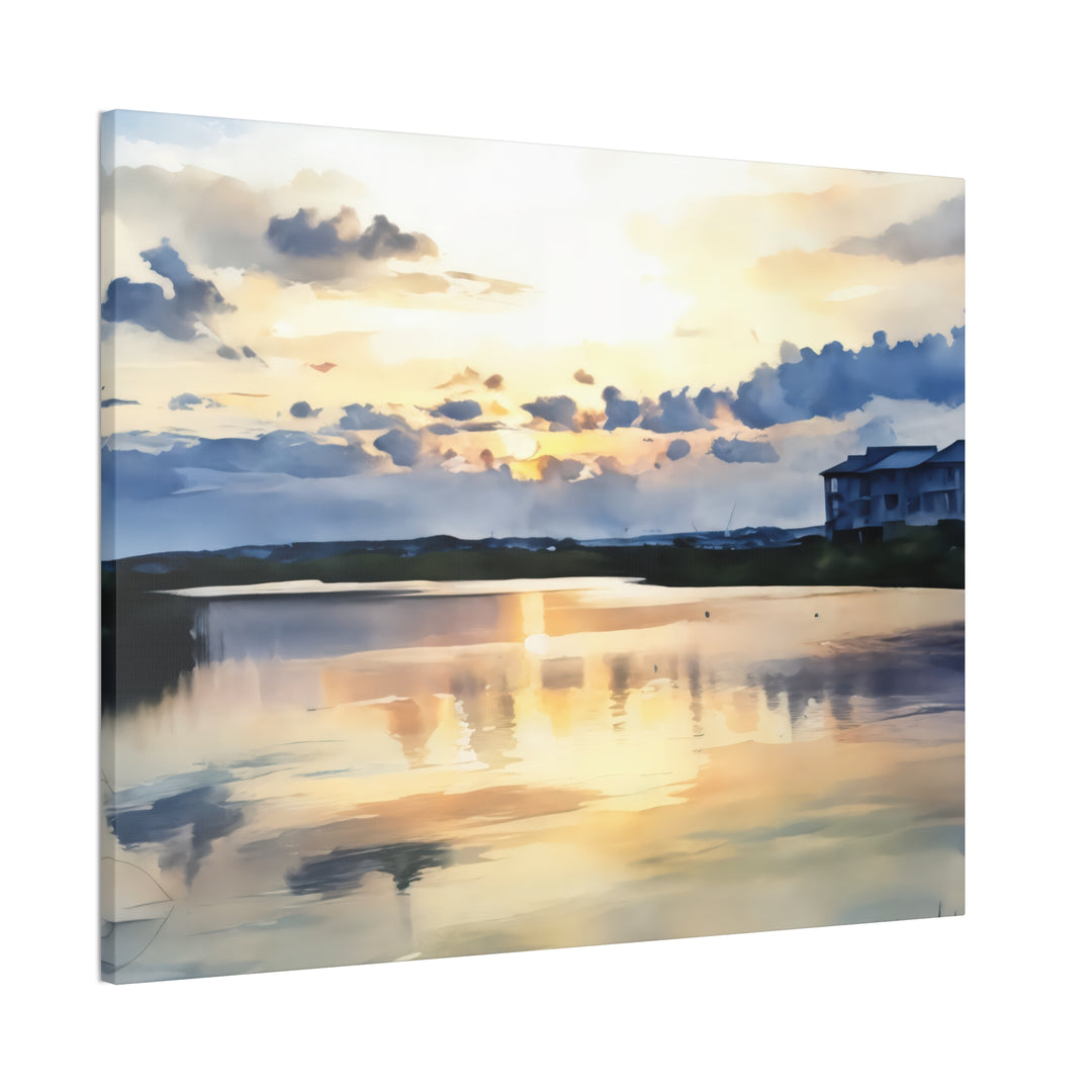 Serene Sunset Landscape Canvas Wall Art