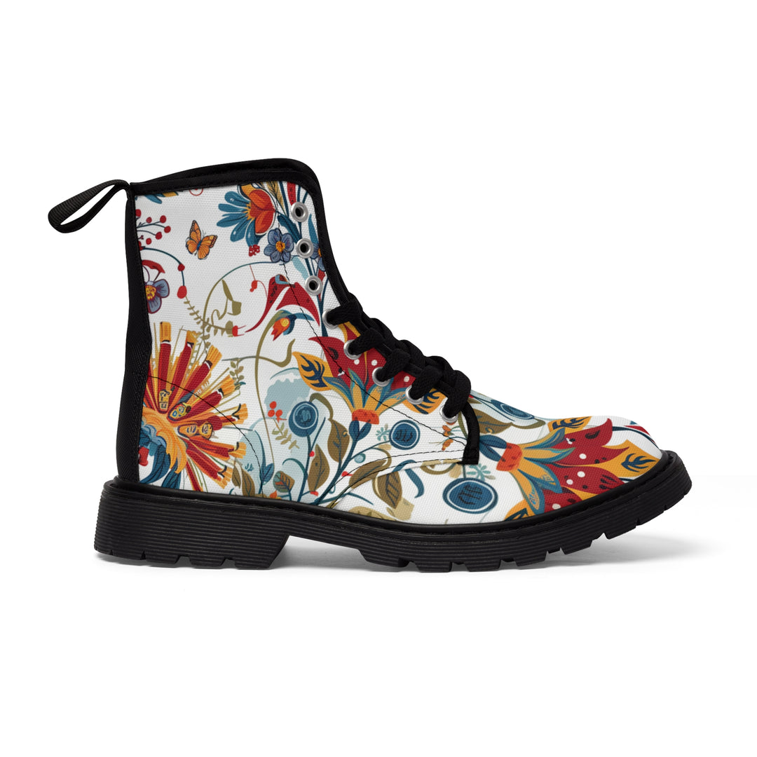 Women's Canvas Boots - Flower Love