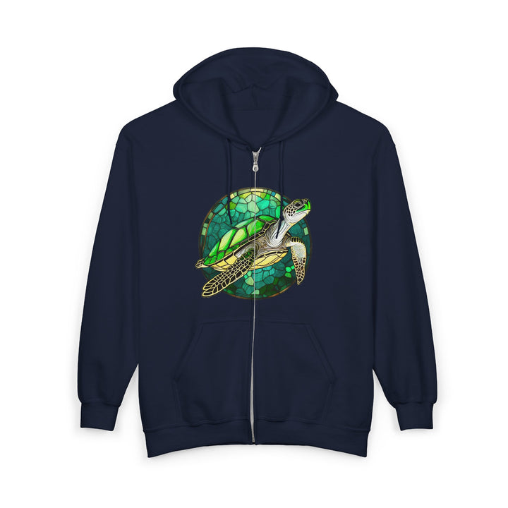 Stained Glass Turtle - Unisex Heavy Blend™ Full Zip Hooded Sweatshirt