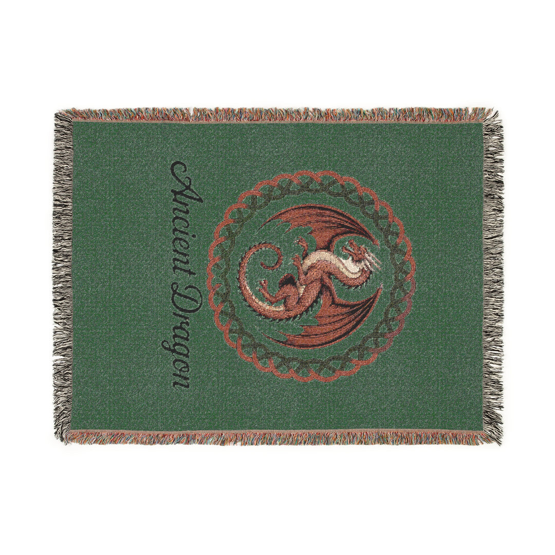 Ancient Dragon Woven Blanket – Cozy Mythical Throw, Fantasy Home Décor & Unique Gift for Dragon Lovers