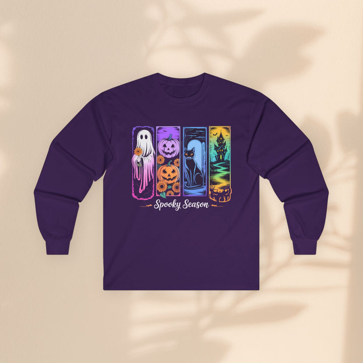 Spooky Season Long Sleeve Tee, Halloween Apparel, Ghost T-Shirt