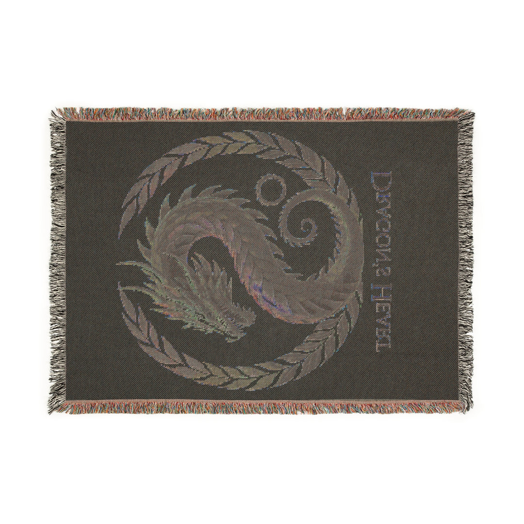 Dragon Heart Woven Blanket – Cozy Throw, Bohemian Home Décor, Unique Wall Tapestry & Gift for Fantasy Lovers