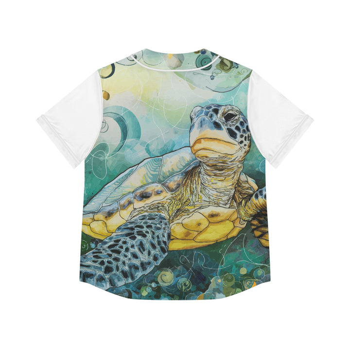 Women's Baseball Jersey - Watercolor Sea Turtle