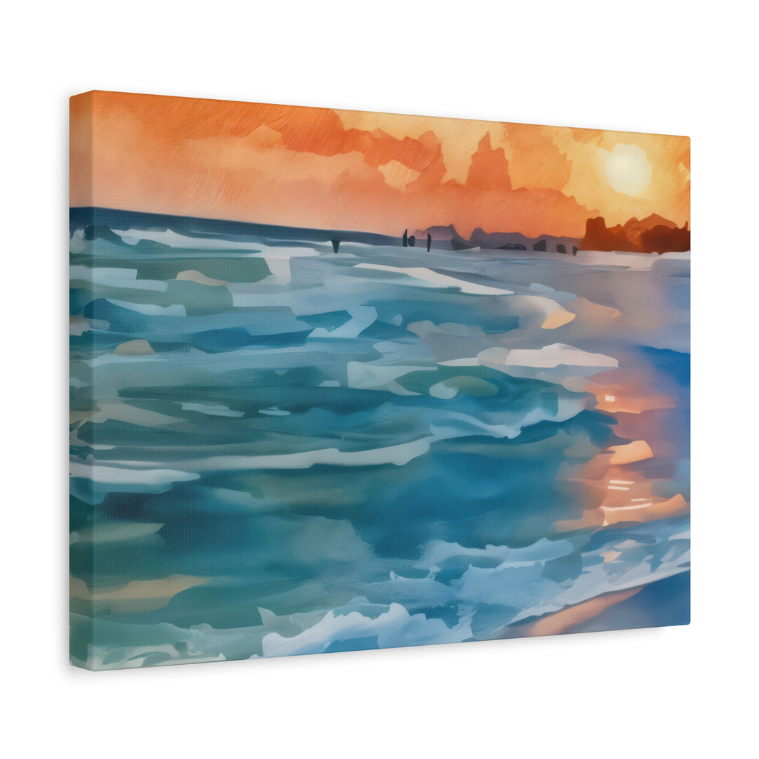Coastal Sunset Canvas Art – Ocean and Beach Wall Décor