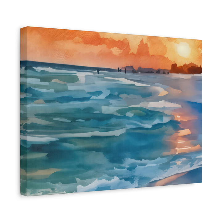 Coastal Sunset Canvas Art – Ocean and Beach Wall Décor
