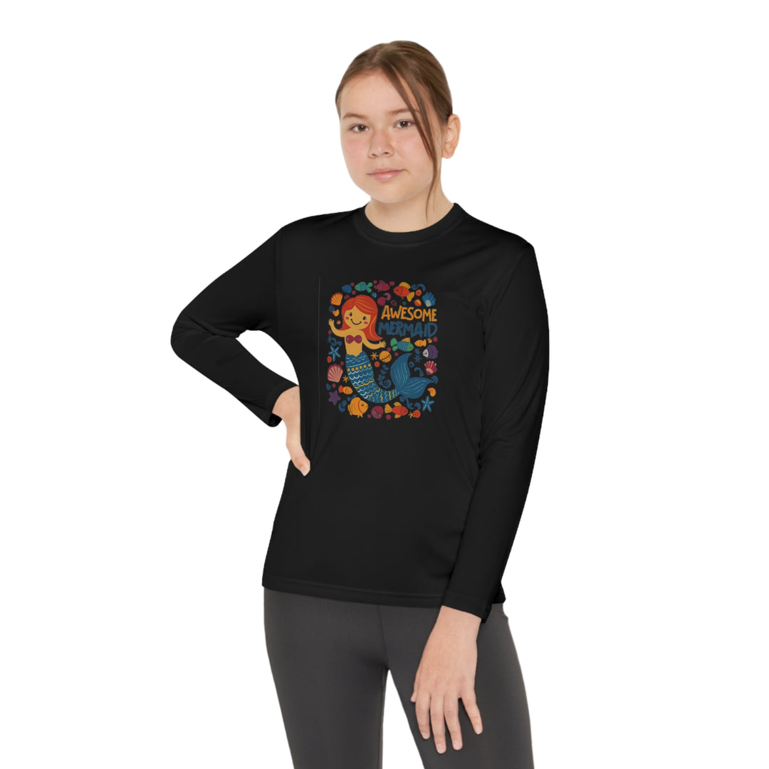 Youth Long Sleeve Competitor Tee - Awesome Mermaid