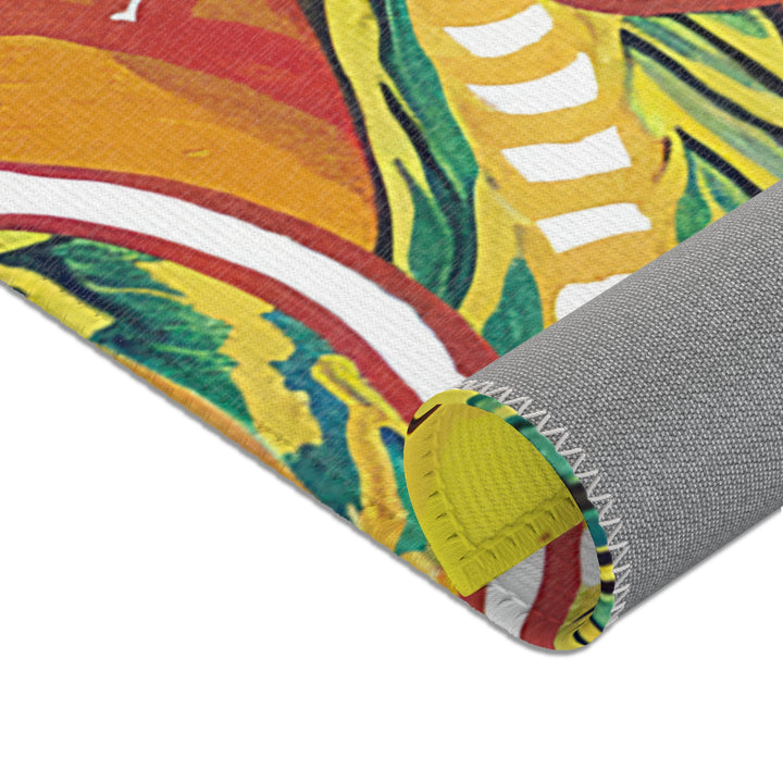 Vibrant Gold Dragon Area Rug