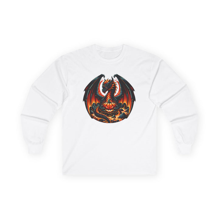 Dragon Emblem Unisex Long Sleeve Tee, Casual Streetwear, Gift for Fantasy Lovers, Halloween Apparel, Geek Culture Shirt, Cozy Graphic Tee