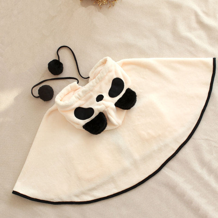 Kids’ Panda Hooded Cape with Pocket
