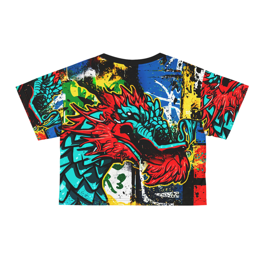 Colorful Street Dragon Graphic Crop Tee
