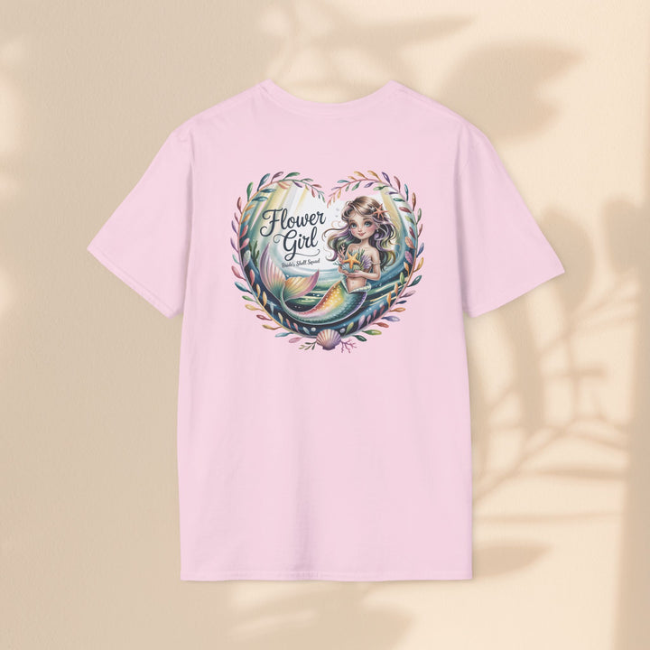 Flower Girl T-Shirt, Cute Flower Girl Apparel, Wedding Gift, Kids Birthday, Girly T-Shirt, Mermaid Design, Special Occasion